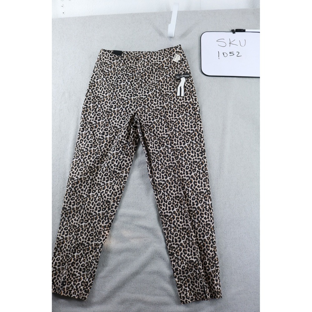 Thin Her Pants Womens 6 Multi Leopard Print Power Panel N49117PM Animal Stretch
